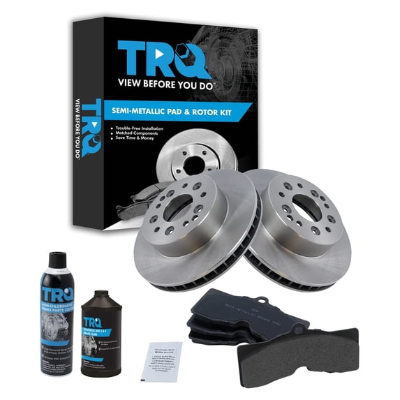 TRQ Rear Semi Metallic Brake Pad & Rotor Kit w/Fluids for 65-82 Chevy Corvette BKA16244 Fits select: 1966-1982 CHEVROLET CORVETTE