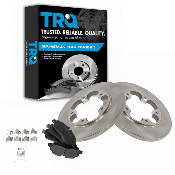 TRQ Rear Semi Metallic Disc Brake Pads & Rotor Kit Fits Select Ford Transit Van
