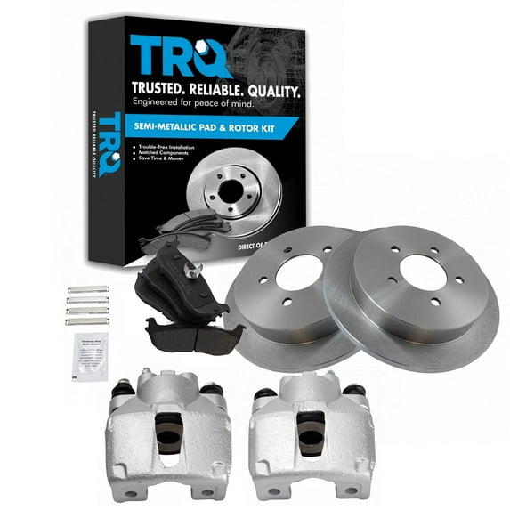 TRQ Rear Semi-Metallic Disc Brake Pads Rotors & Calipers Kit Fits Select Expedition F150