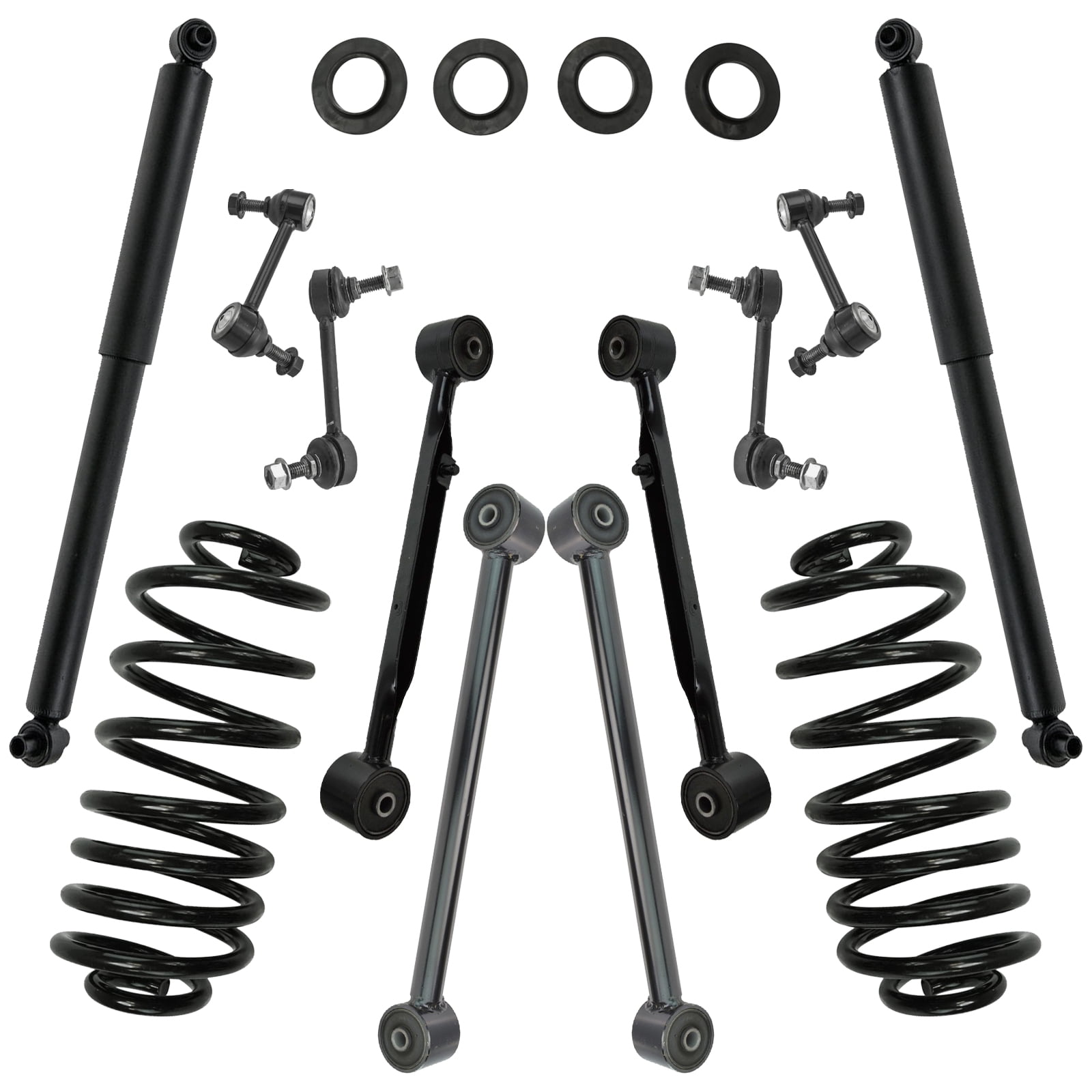 TRQ Rear Shock Trailing Arm Control Arm Sway Link Coil Spring Conversion PSA66388 Fits select