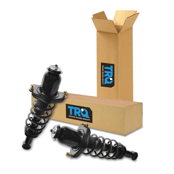 TRQ Rear Driver and Passenger Side Strut and Spring Assembly Set Loaded Pre-Assembled Coil Spring Fits 03-08 Toyota Corolla 03-06 Matrix FWD 07-08 Matrix 03-06 Pontiac Vibe FWD 07-08 Vibe