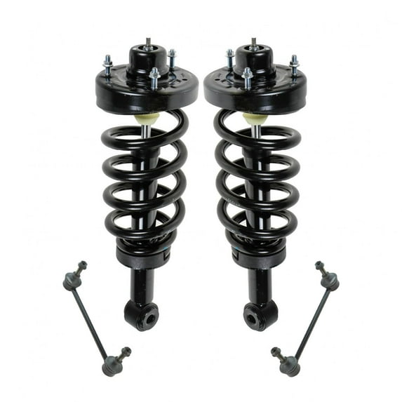 TRQ Rear Suspension Kit Strut & Spring Assemblies w/ Sway Links for Ford Lincoln SCA67182