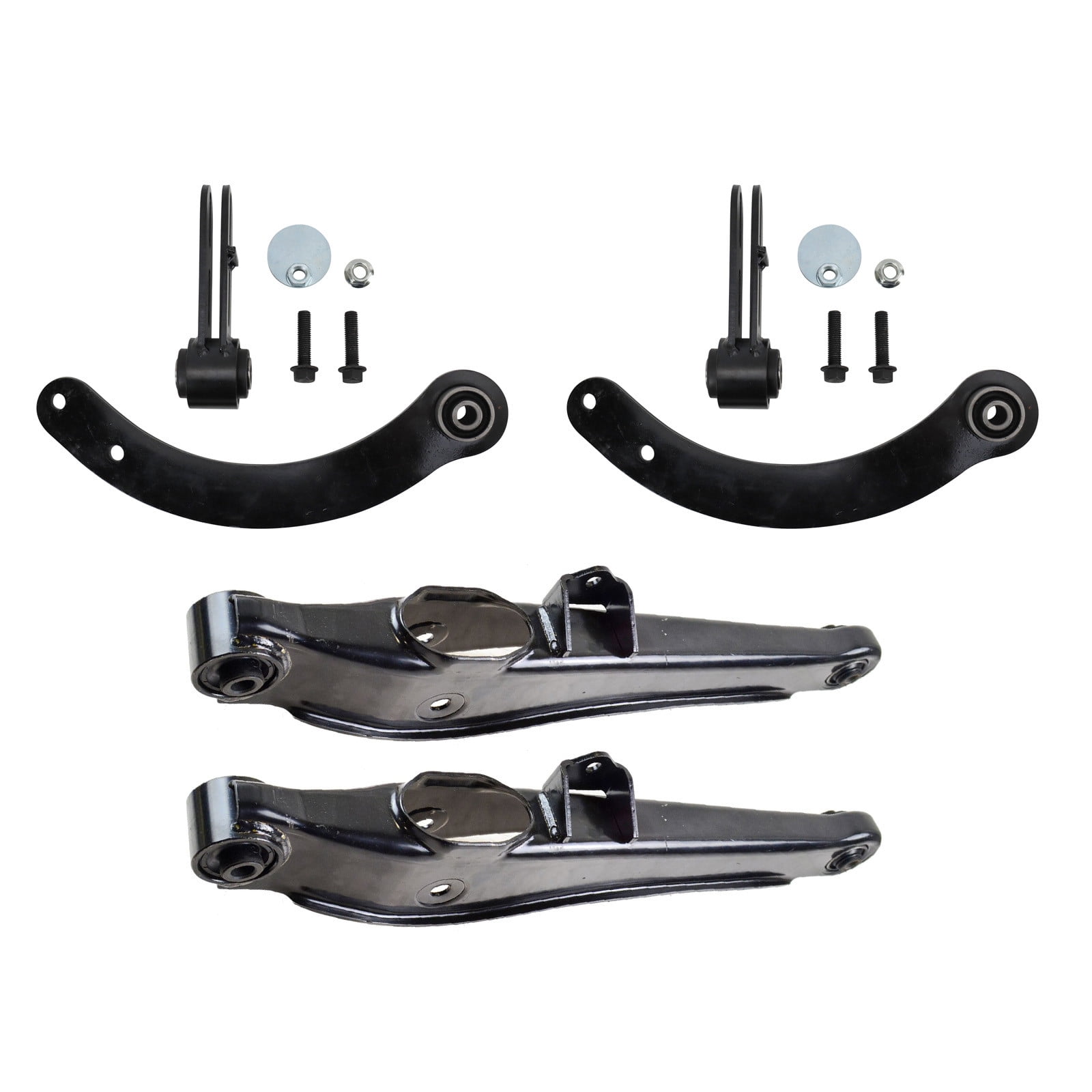TRQ Rear Upper and Lower Control Arm Set Driver and Passenger Side Fits 2007-2012 Dodge Caliber 2007-2017 Jeep Compass 2007-2017 Jeep Patriot