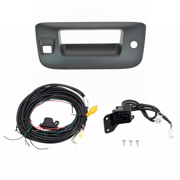 TRQ Rear View Camera Add On Kit w/ Wiring Harness & Tailgate Handle Bezel New ADA02017