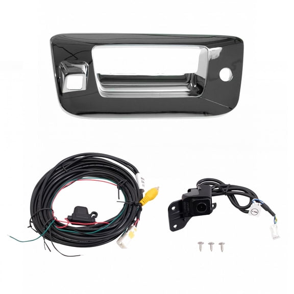 TRQ Rear View Camera Add On Kit w/ Wiring Harness & Tailgate Handle Bezel New ADA02023