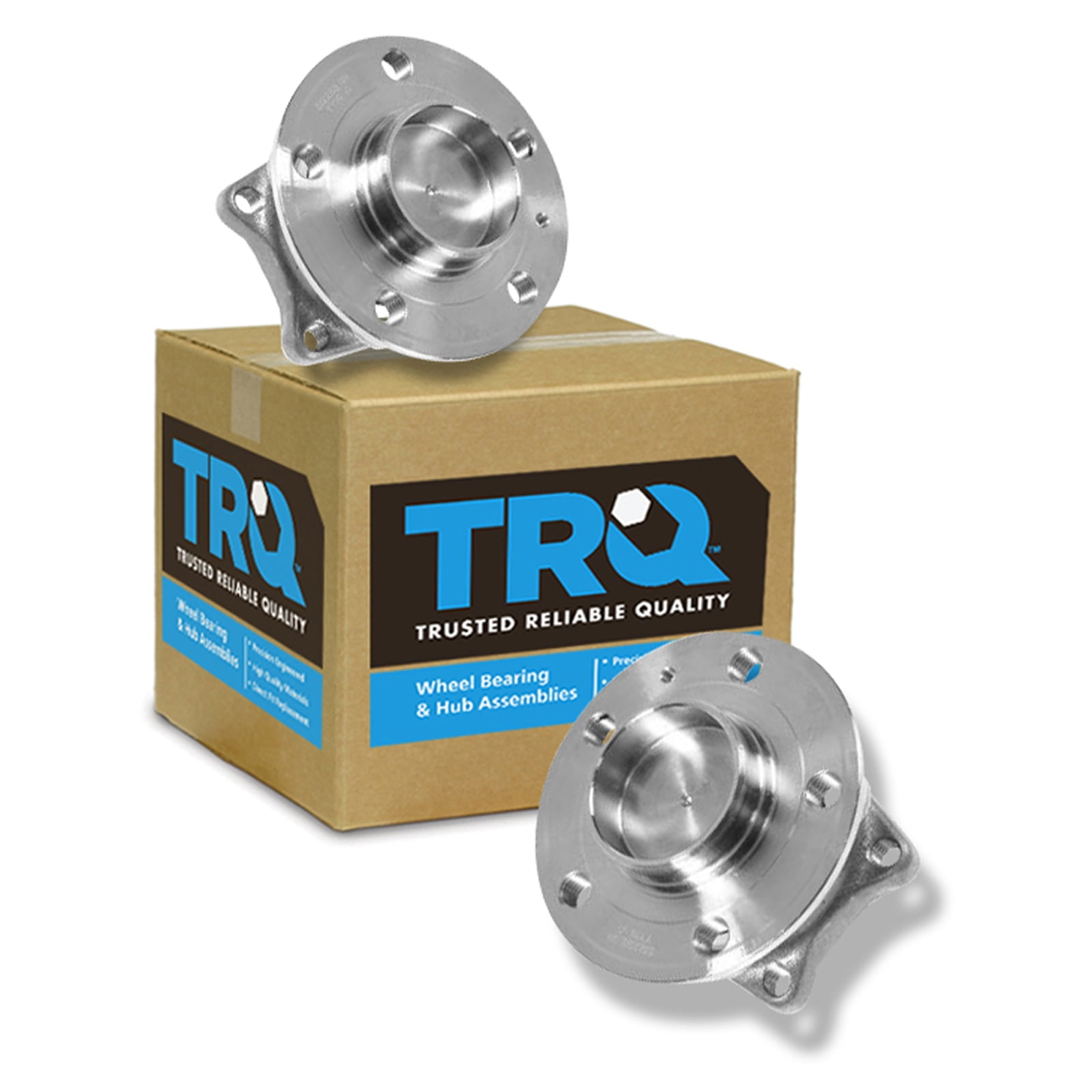 TRQ Rear Wheel Hub & Bearing Pair Set for Volvo S60 S80 V70 FWD BHA53582