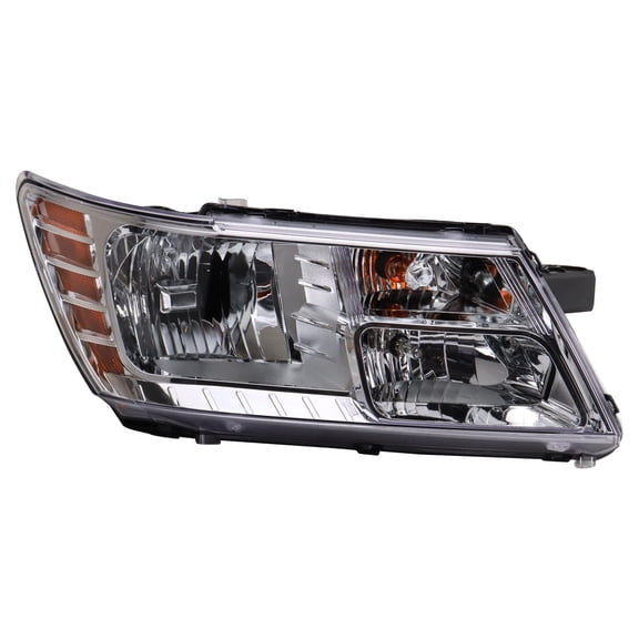 TRQ Right Passenger Side Headlight Assembly Halogen For 2009-2020 Dodge Journey SE SXT R/T Base Crew Express Lux Mainstreet AVP with Chrome Bezel with Code LME CH2503222