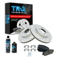 thumbnail image 1 of TRQ Rotor & Brake Pad Ceramic Performance Drilled Slotted Front Kit w/Chemicals BKA16928 Fits select: 1993-1995 HONDA CIVIC, 1994-1996 ACURA INTEGRA, 1 of 8