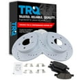 thumbnail image 1 of TRQ Rotor & Brake Pad Posi Ceramic Performance Drilled Slotted Rear Kit, 1 of 5