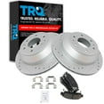 thumbnail image 1 of TRQ Rotor & Brake Pad Posi Ceramic Performance Drilled Slotted Rear Kit, 1 of 5