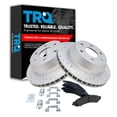 thumbnail image 1 of TRQ Rotor & Brake Pad Posi Ceramic Performance Drilled Slotted Rear Kit, 1 of 5