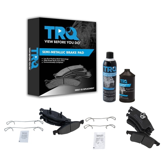 TRQ Semi Metallic Disc Brake Pad Kit Front & Rear w/Chemicals BFA15129 Fits select: 1999-2002 JEEP GRAND CHEROKEE