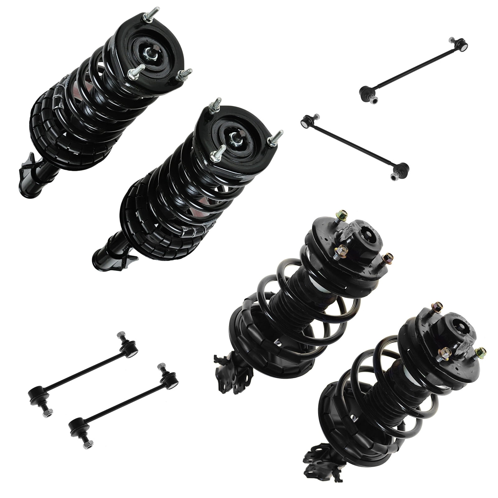 TRQ Shock Strut Coil Spring Assembly & Stabilizer Sway Bar LinkSet for ...