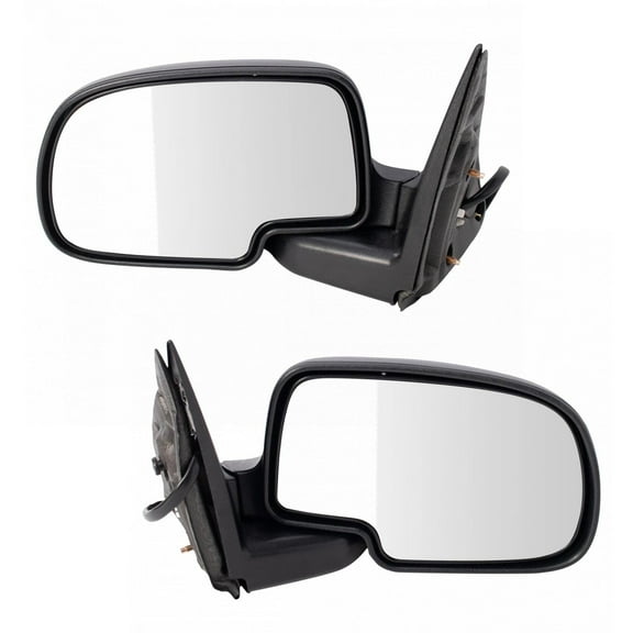 TRQ Side View Mirrors Power Heated w/Puddle Gloss Black LH/RH Pair for Chevy GMC MRA09245 Fits select: 2003-2007 CHEVROLET SILVERADO, 2000-2006 CHEVROLET TAHOE