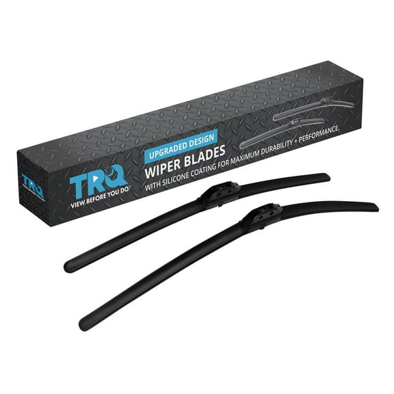 TRQ Silicone Coated Water Repellent Wiper Blades, 18in and 22in Automotive Windshield Wipers (Set of 2)