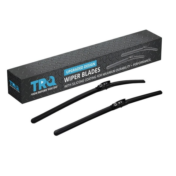 TRQ Silicone Coated Water Repellent Wiper Blades, 19in and 22in Automotive Windshield Wipers (Set of 2)