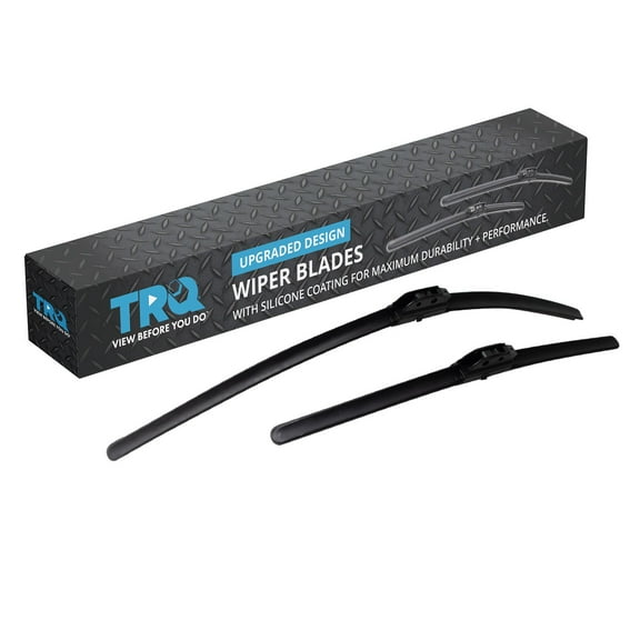 TRQ Silicone Coated Water Repellent Wiper Blades, 20in and 26in Automotive Windshield Wipers (Set of 2)