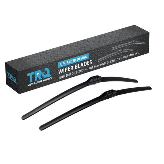 TRQ Silicone Coated Water Repellent Wiper Blades, 21in and 24in Automotive Windshield Wipers (Set of 2)