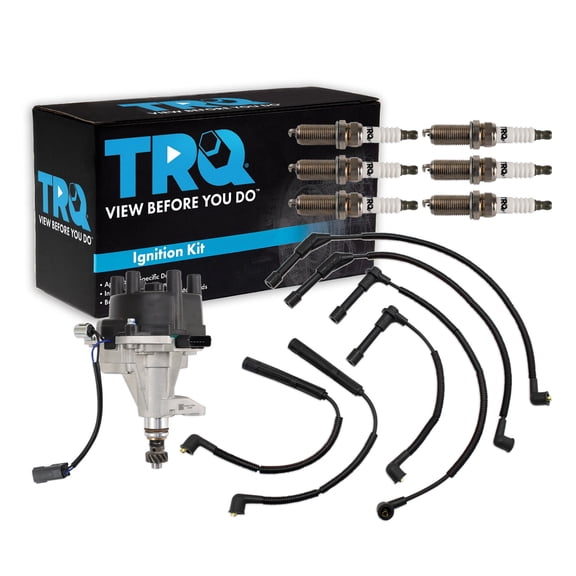 TRQ Spark Plug Kit 8 Piece Distributor Fits 2001-2004 Nissan Frontier 2002-2004 Xterra