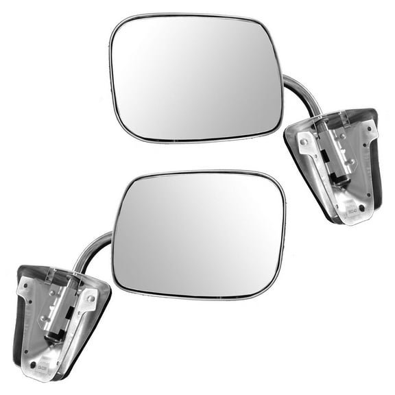 TRQ Stainless Steel Manual Side View Mirrors LH & RH Pair Set for Chevy Truck MRA09124