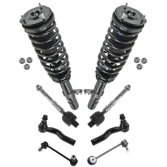 TRQ Strut Spring Assembly Tie Rod Sway Bar Link Steering Suspension Kit Set 8pc PSA59787