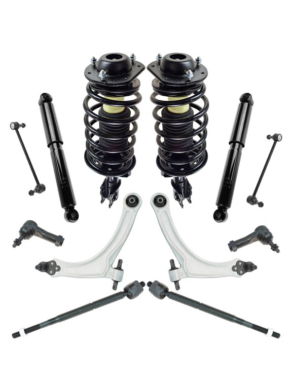 Front and Rear Steering & Suspension Kit Complete Strut & Coil Spring Assembly Control Arm with Ball Joint Shock Absorber Sway Bar Stabilizer Link Tie Rod Fits Chevrolet Pontiac