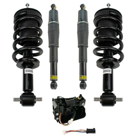 TRQ Struts Air Shocks & Compressor For Avalanche Suburban Tahoe Yukon Escalade PSA52596 Fits select: 2007-2014 CHEVROLET TAHOE, 2007-2014 CHEVROLET SUBURBAN