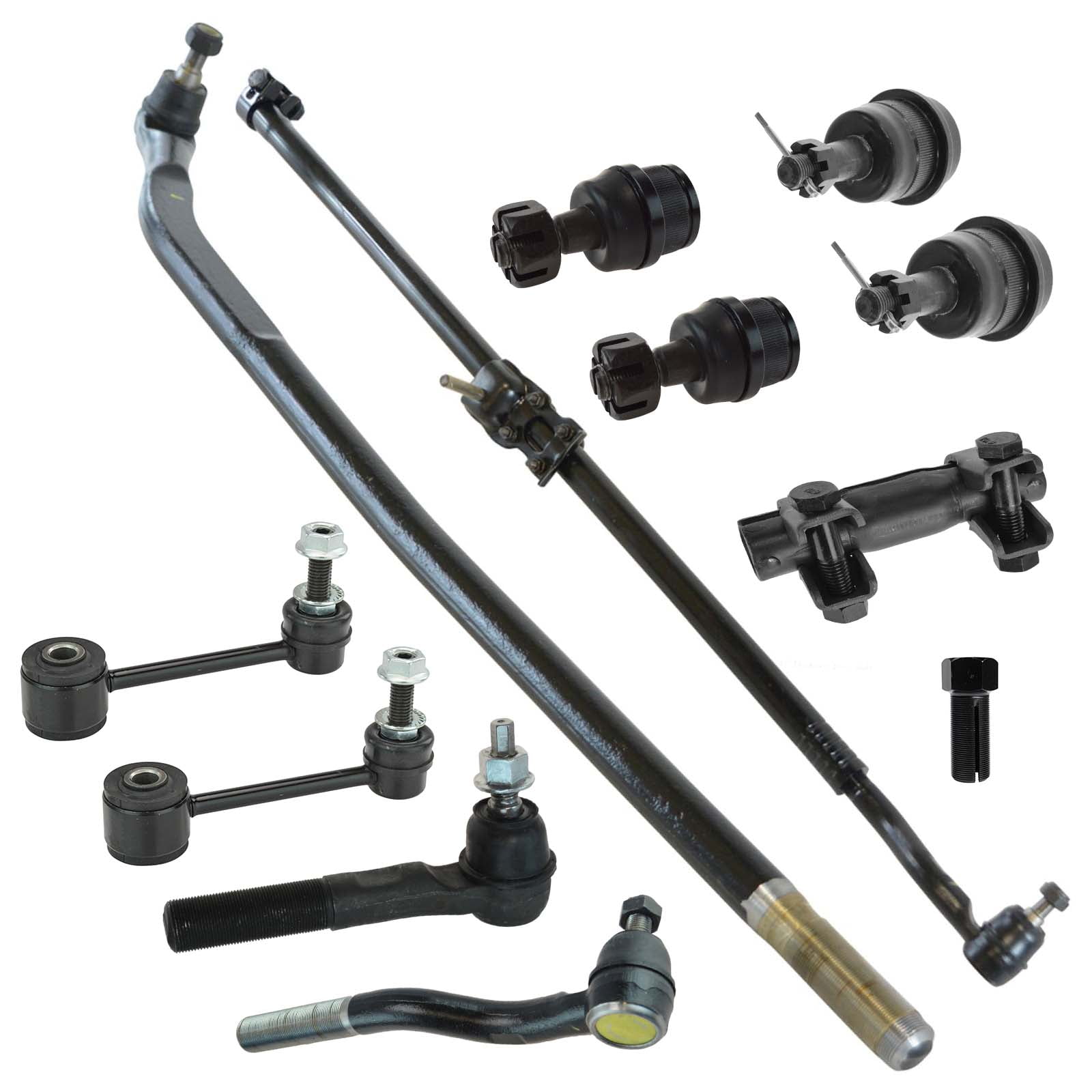 TRQ Tie Rod Drag Link Ball Joint Sway Bar Link Suspension Kit 12pc for