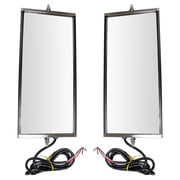 TRQ West Coast Mirror Set Heated with Turn Signal 16 x 7 Manual Fits 00 17 Ford F-650 97 09 Chevrolet T6500 97 09 GMC T6500 11 17 Ram 4500 03 19 Freightliner M2 106 13 19 Kenworth T680