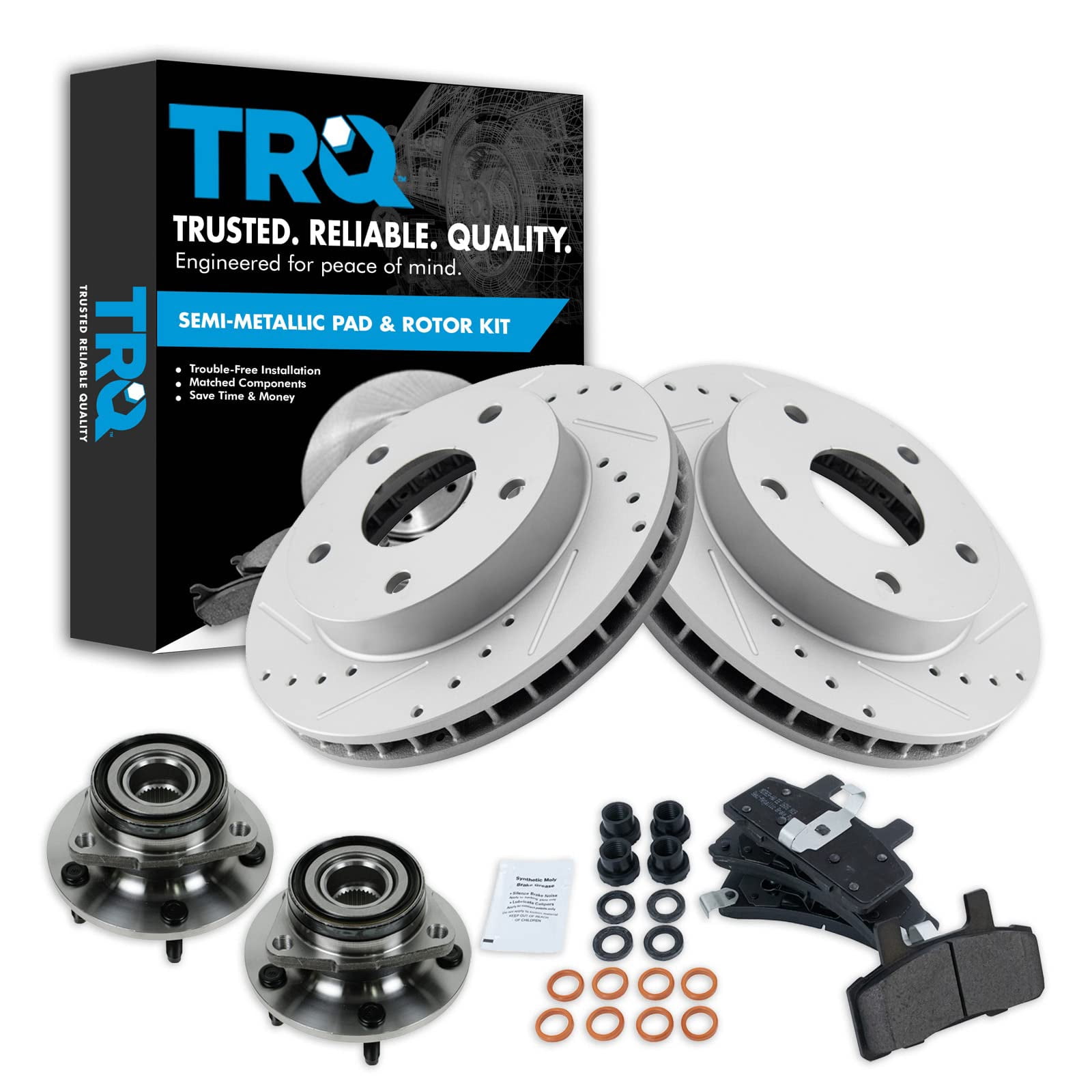 Padded Rotor TRQ Front Performance Brake Pad & Rotor Kit Brake Pads Brake Rotors Set ...