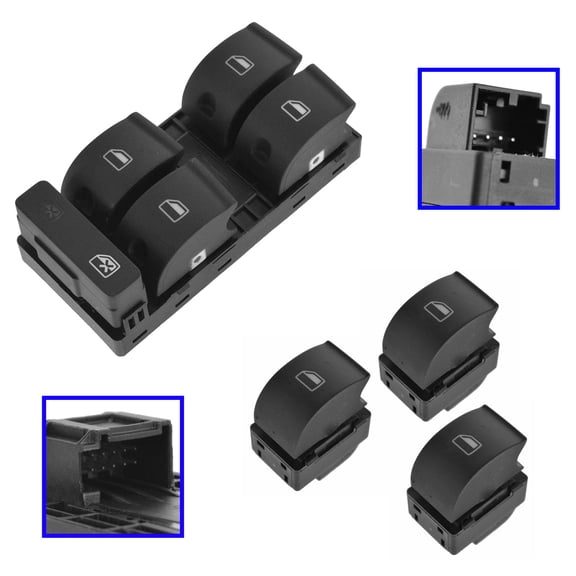 TRQ Window Switch Power Front Rear LH RH Set of 4 for 05-08 Audi A4 S4 SWA11129