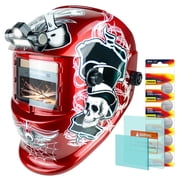 TRQWH Auto-Darkening Welding Helmet, Solar-Powered, 2 Sensors, True Color, Shade 9-13