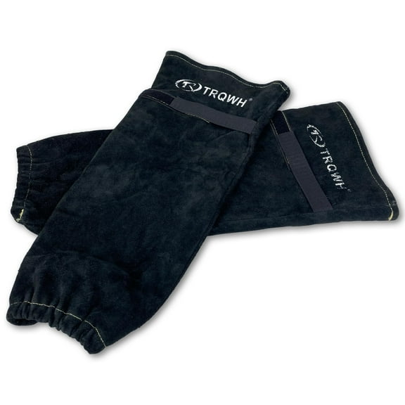 TRQWH Leather Welding Sleeves for Men and Women 18.5" Heat Flame Resistant Arm Protection for Welding Work Gardening Sleeves