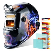 TRQWH Welding Helmet with Light True Color Auto Darkening Welding Helmets for Men Solar Powered Welding Hood with 2 Arc Sensor Wide Shade 4/9-13 for TIG MIG ARC Cool Welder Mask