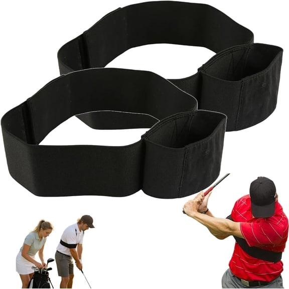 TRS Slider Golf Training Aid - Adjustable Golf Swing Correcting Arm Band for Connection & Stability - Premium Nylon Elastic Swing Trainer for Beginners, Men & Women