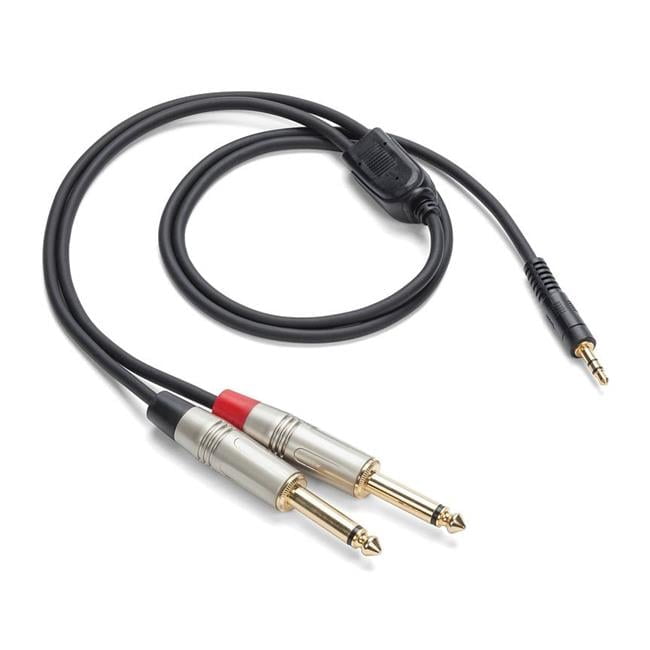 TRS Stereo to Dual 0.25 in. TS Breakout Cable - Black - 3 ft - Durable Design