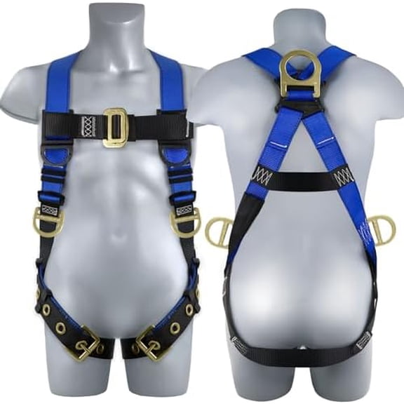 TRSMIMA Safety Harness Fall Protection - Men Full Body Construction Roofing Work Belt with 5 Point Adjustment Back D-Ring Grommet Legs ANSI$$Tools & Hardware Other
