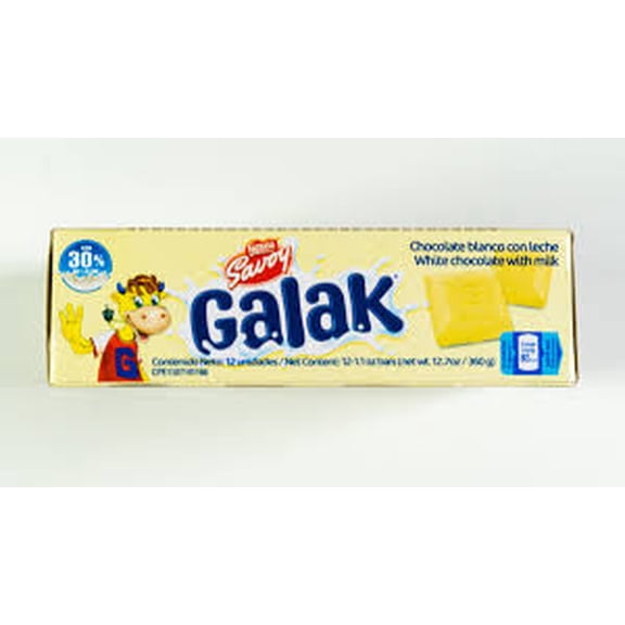 GALAK Chocolate Blanco Display 12 Unidades de 30g