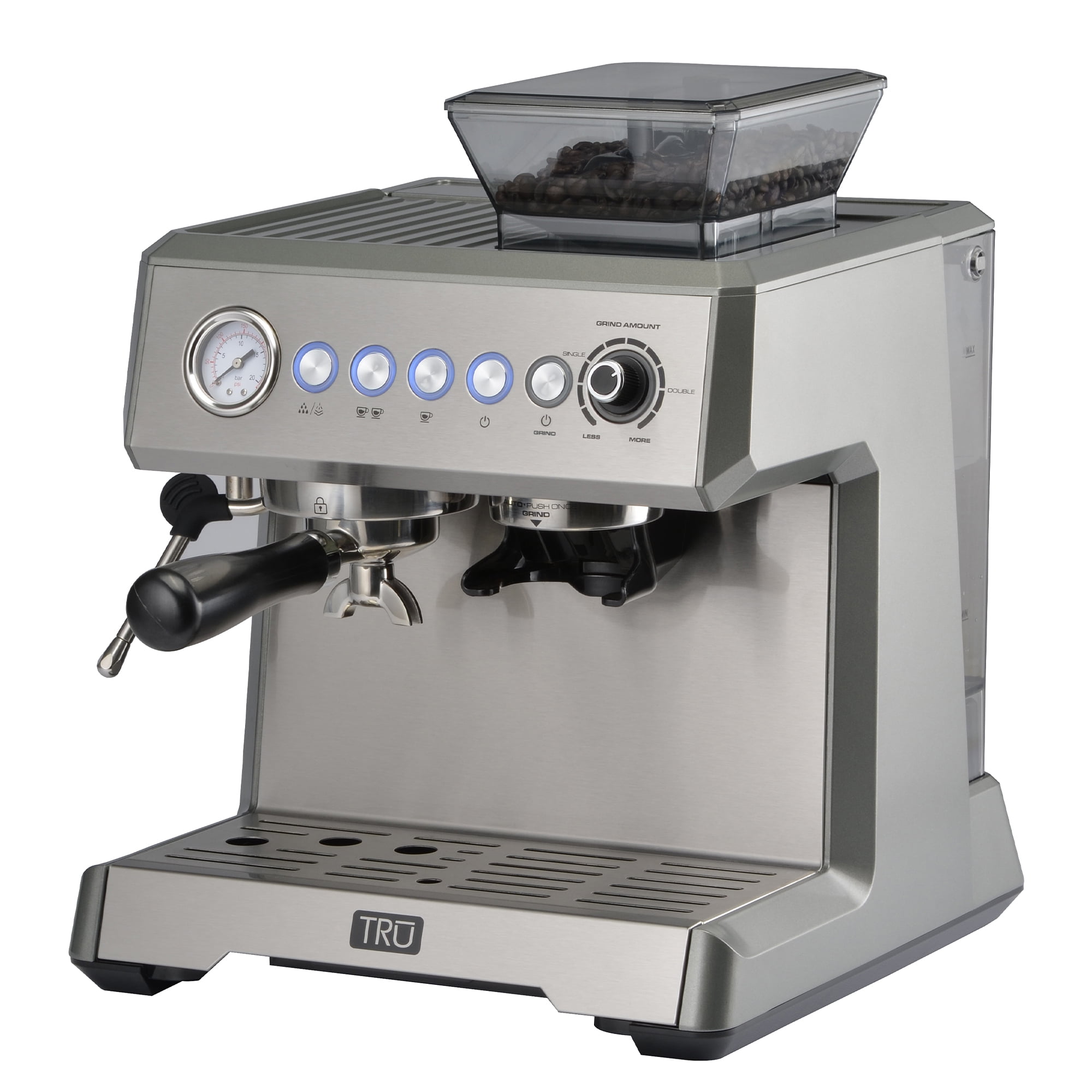 Espresso Coffee Maker Grind Beans Semiautomatic 15bar Grinder