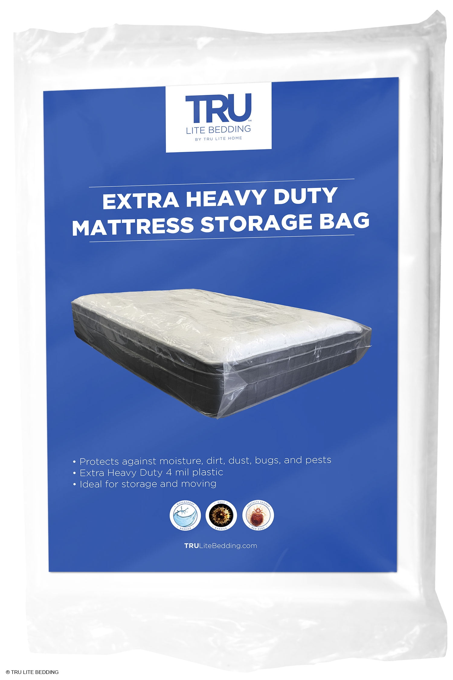 TRU Lite Bed Protector Heavy Duty Mattress Moving Plastic Storage Bag for King/Cal King
