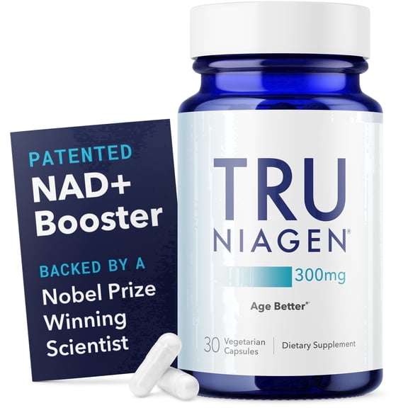 TRU NIAGEN Patented NAD Supplement for Brain Function, Anti Aging & Cell Regeneration, 300mg Niagen | Supports Cellular Energy, Muscle | Nicotinamide Riboside (NR), 30 Servings, Take 1 Daily
