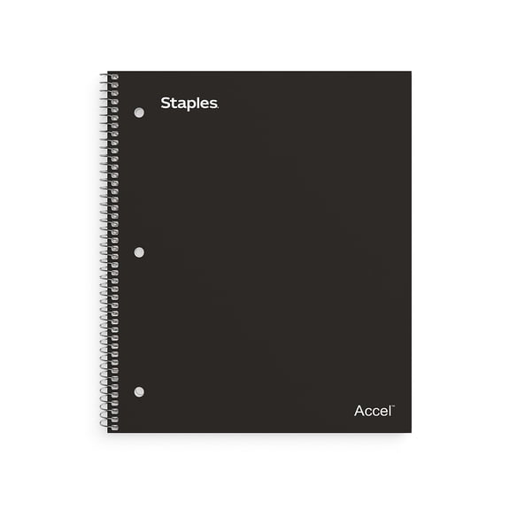 Staples TRU RED 2-Subject 8.5 x 11 College Ruled Black TR58310M