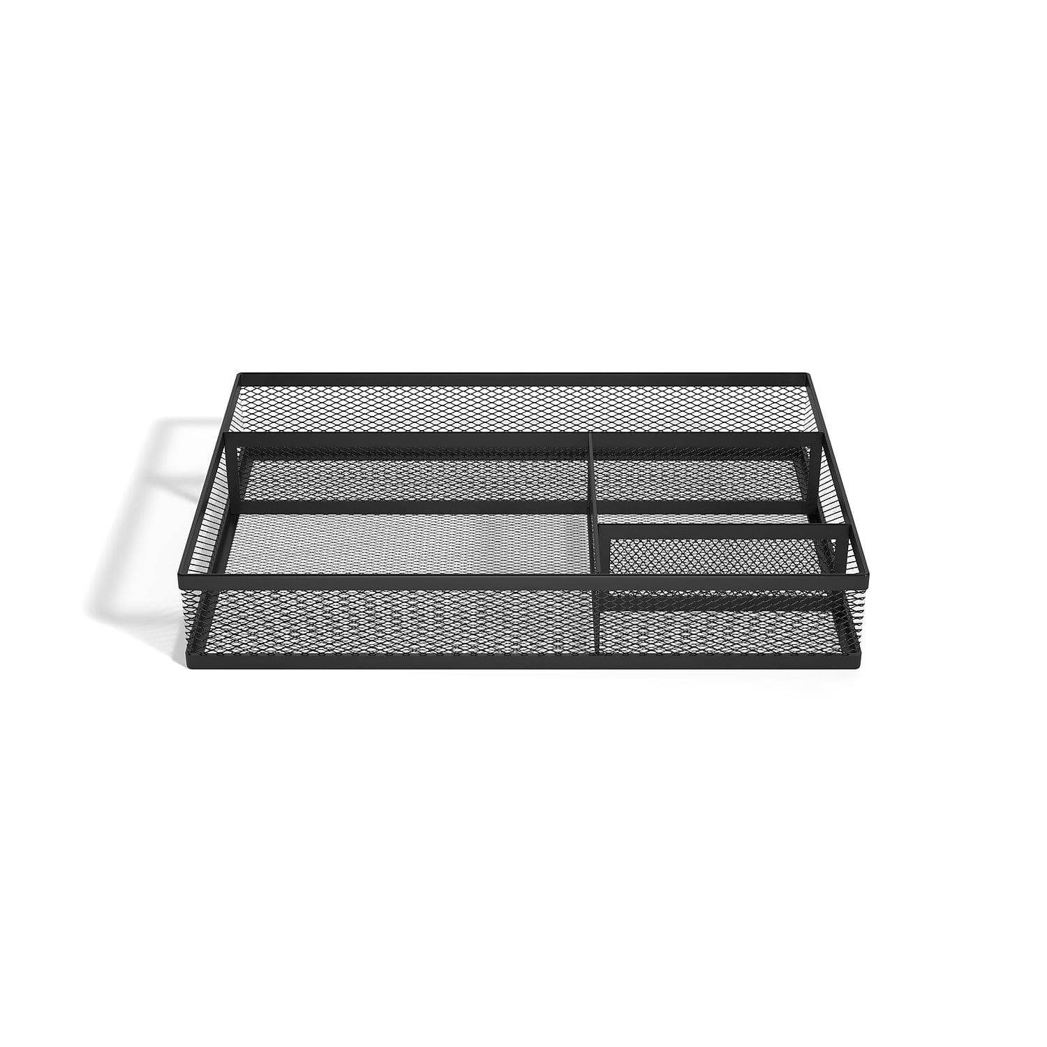 Staples TRU RED 4 Compartment Mesh Drawer Organizer Matte Black TR57546-CC