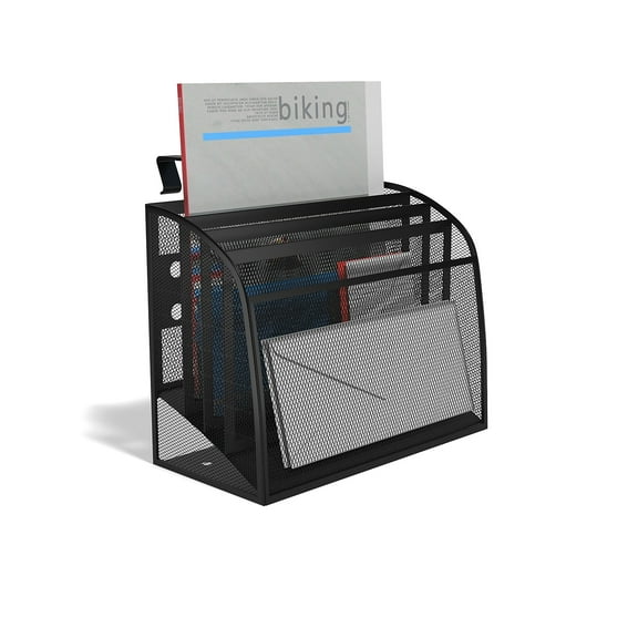 Staples TRU RED 4-Pocket Mesh Letter Wall File Black TR57581-CC