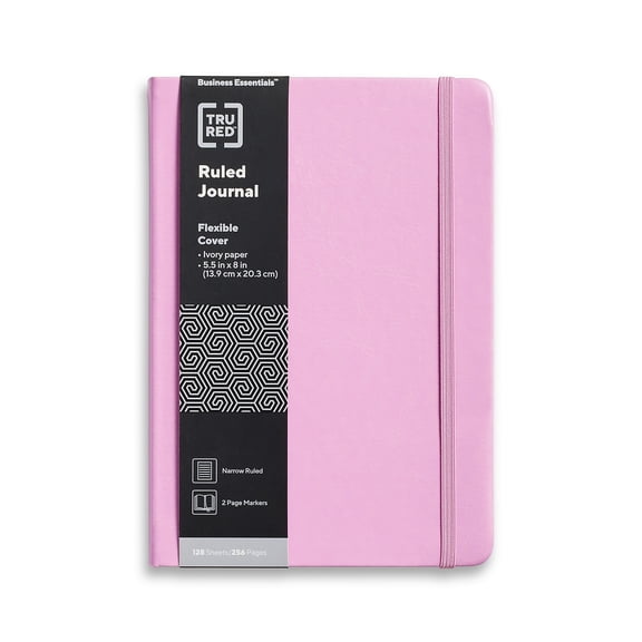Staples TRU RED 5.5 x 8 Medium Flexible Cover Narrow Ruled Journal Mauve (TR61956)