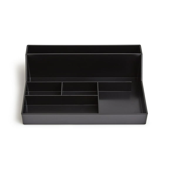 Staples TRU RED 6-Compartment Plastic Desktop Organizer Black  3/Pack TR55259-CCVS