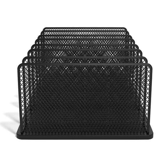 Staples TRU RED 7-Compartment Wire Mesh File Organizer Matte Black  2/Pack TR57552-CCVS