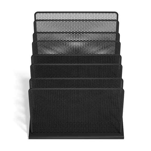 Staples TRU RED 7 Compartment Wire Mesh File Organizer Matte Black 2/Pack TR57559-CCVS