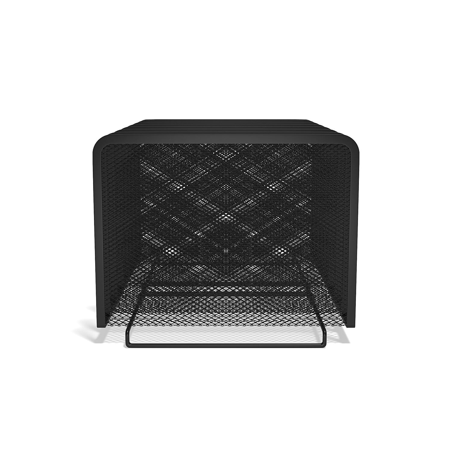 Matte Black Metal Mesh 7-Compartment Document Sorter