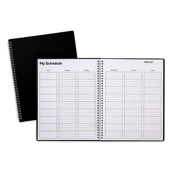 Staples TRU RED 8.5" x 11" Academic Weekly Teacher Planner Black 3/Pack TR59498-21VS